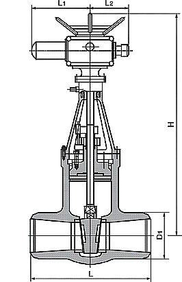 电动高温高压闸阀结构图